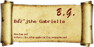 Bőjthe Gabriella névjegykártya